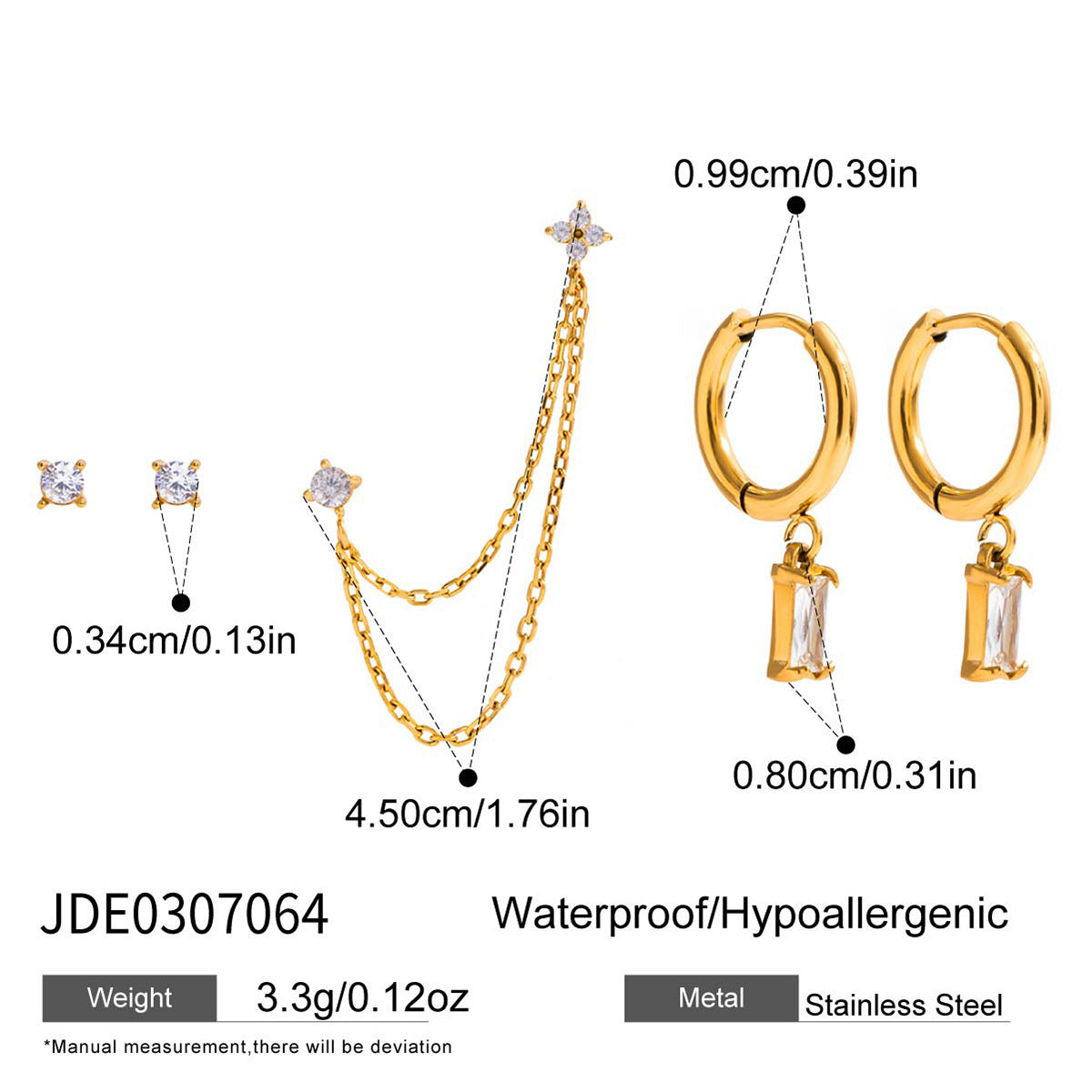 Light Luxury High-Grade Geometric Earrings – Stainless Steel, Fade-Resistant for Women