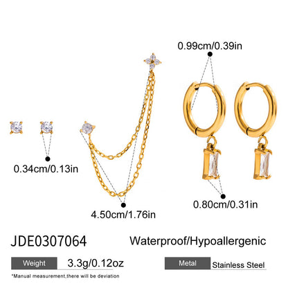 Light Luxury High-Grade Geometric Earrings – Stainless Steel, Fade-Resistant for Women