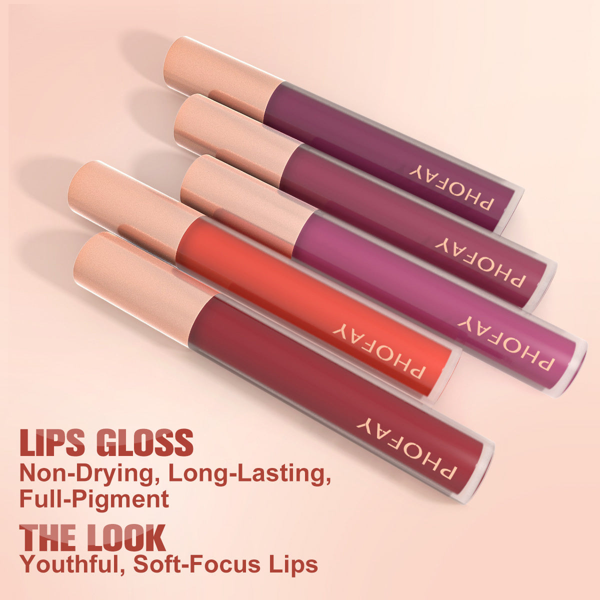 PHOFAY Non-Sticky Lip Gloss – Moisturizing, Smooth & Lightweight (3.2ml)
