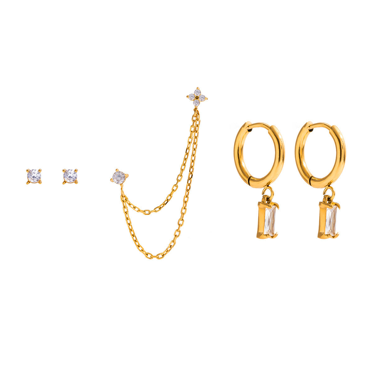 Light Luxury High-Grade Geometric Earrings – Stainless Steel, Fade-Resistant for Women