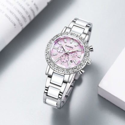 Waterproof Luminous Fritillary Quartz Women's Watch – Fashion Alloy Case with Steel Strap