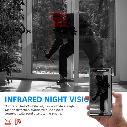 V380 Full HD 1080P Wireless LED PTZ Bulb Camera (Night Vision, Motion Detection, Two-Way Audio)