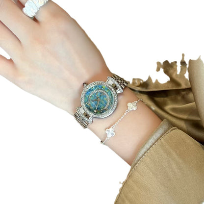 Starry Sky Fritillary Marble Women's Watch – Fashion Metal Case with Steel Strap