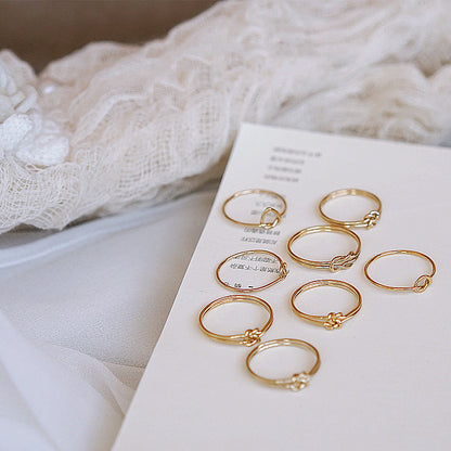 Stacking 14K Gold-Painted Heart Rings – Adjustable Alloy Rings for Women